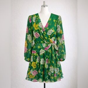 Zara Green Floral Mini Dress